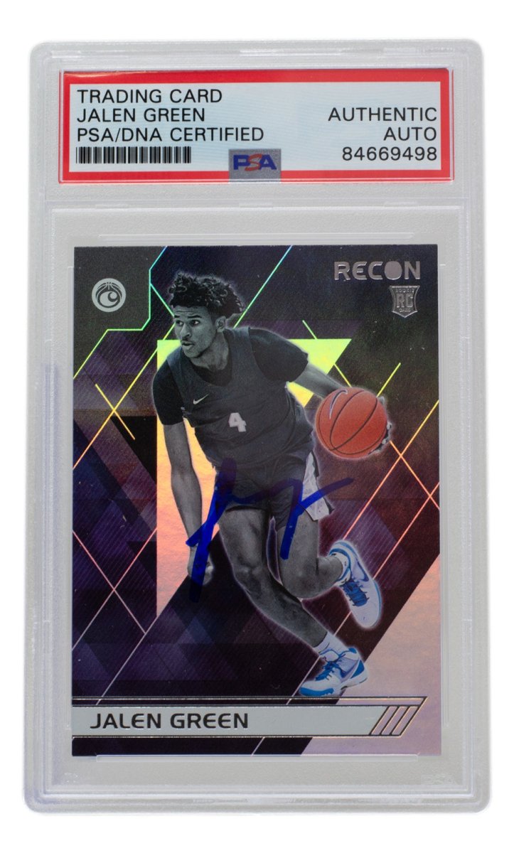 Jalen Green Autographed Houston Rockets 2021 Panini Recon Rookie Card #124 PSA/DNA Certified - Perfect for NBA Memorabilia Collectors and Basketball Fans Display
