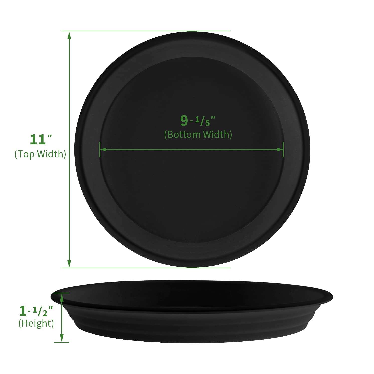 JOYSEUS 12 Inch Plant Saucer - 4 Pack Heavy Duty Plastic Plant Trays for Indoor & Outdoor Pots - Durable Water Catcher for Garden, Patio, and Home Decor