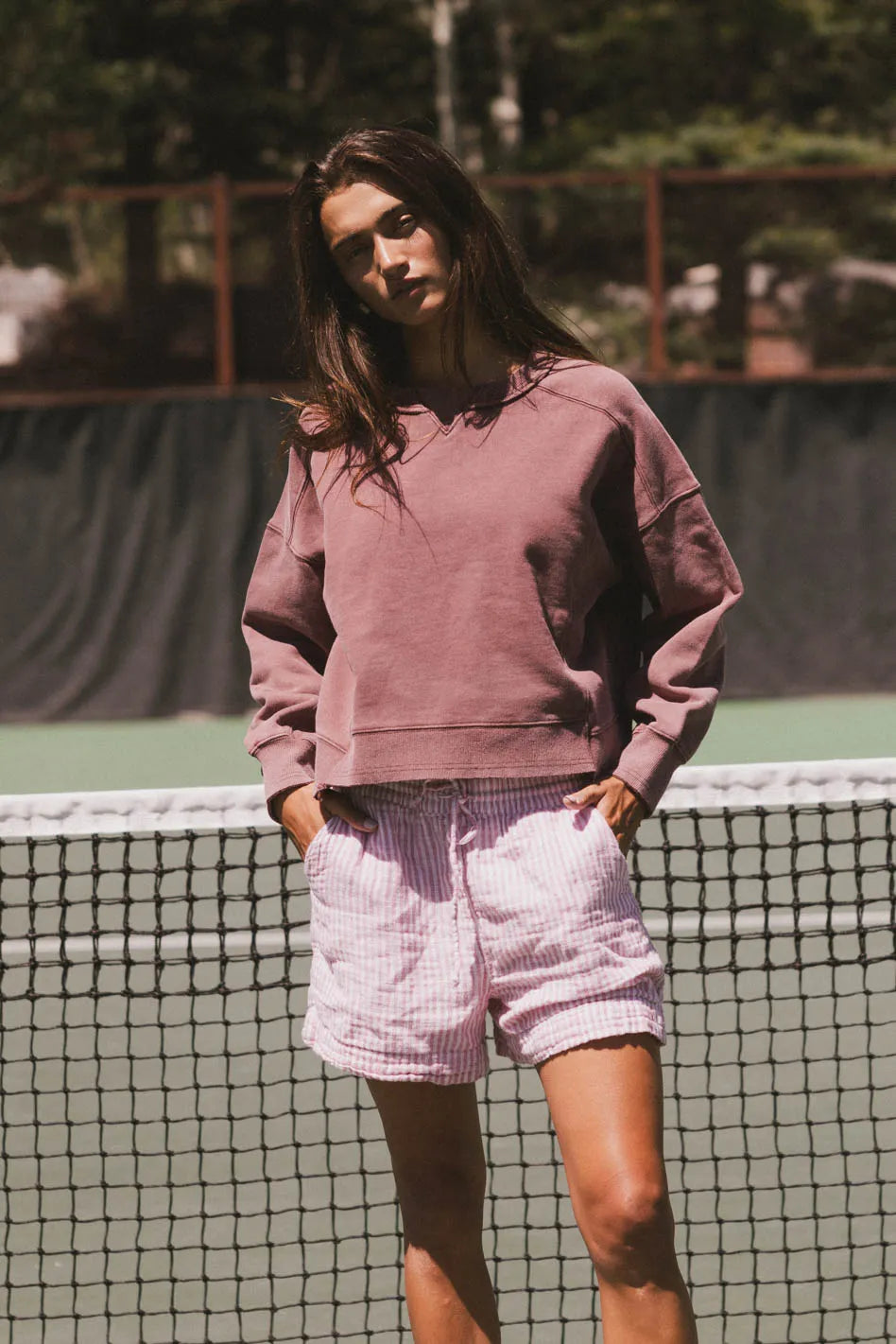 Aarti Women's Burgundy Sweatshirt - Cozy Pullover for Fall & Winter - Casual Lounge Wear & Street Style Outfits