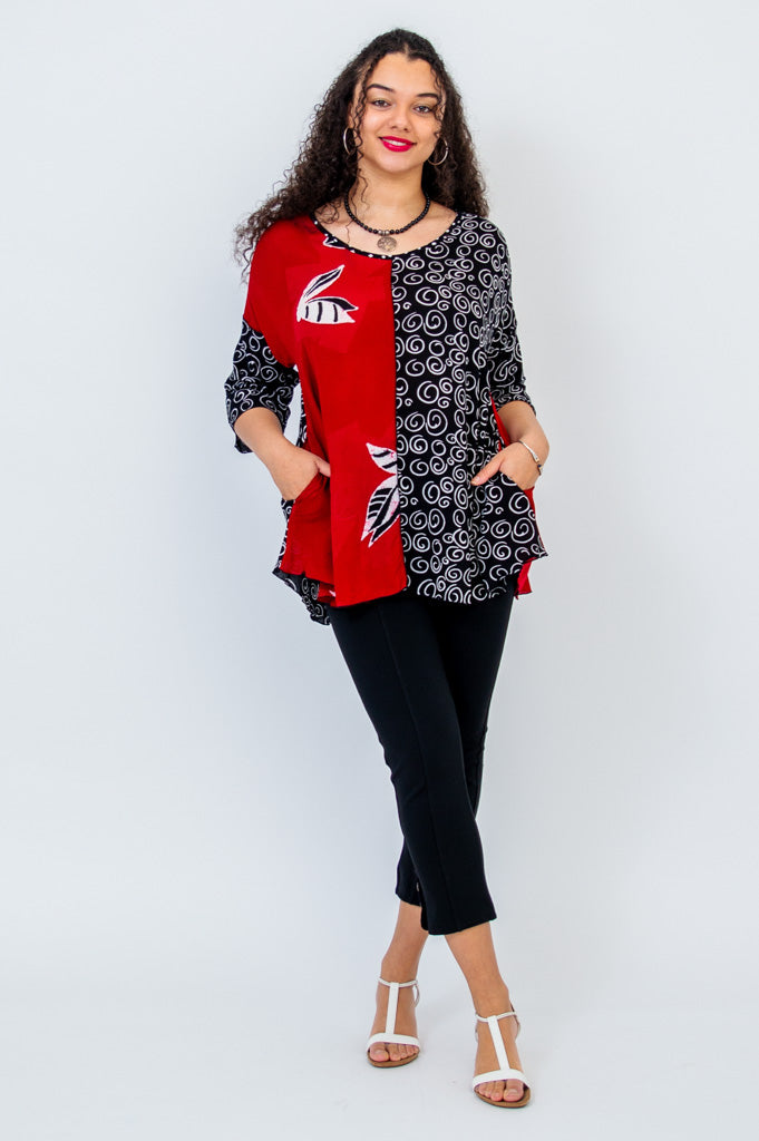 Gayle Top Lattice Mix Women's Fashion Blouse - Perfect for Casual Outings, Dates & Summer Wear