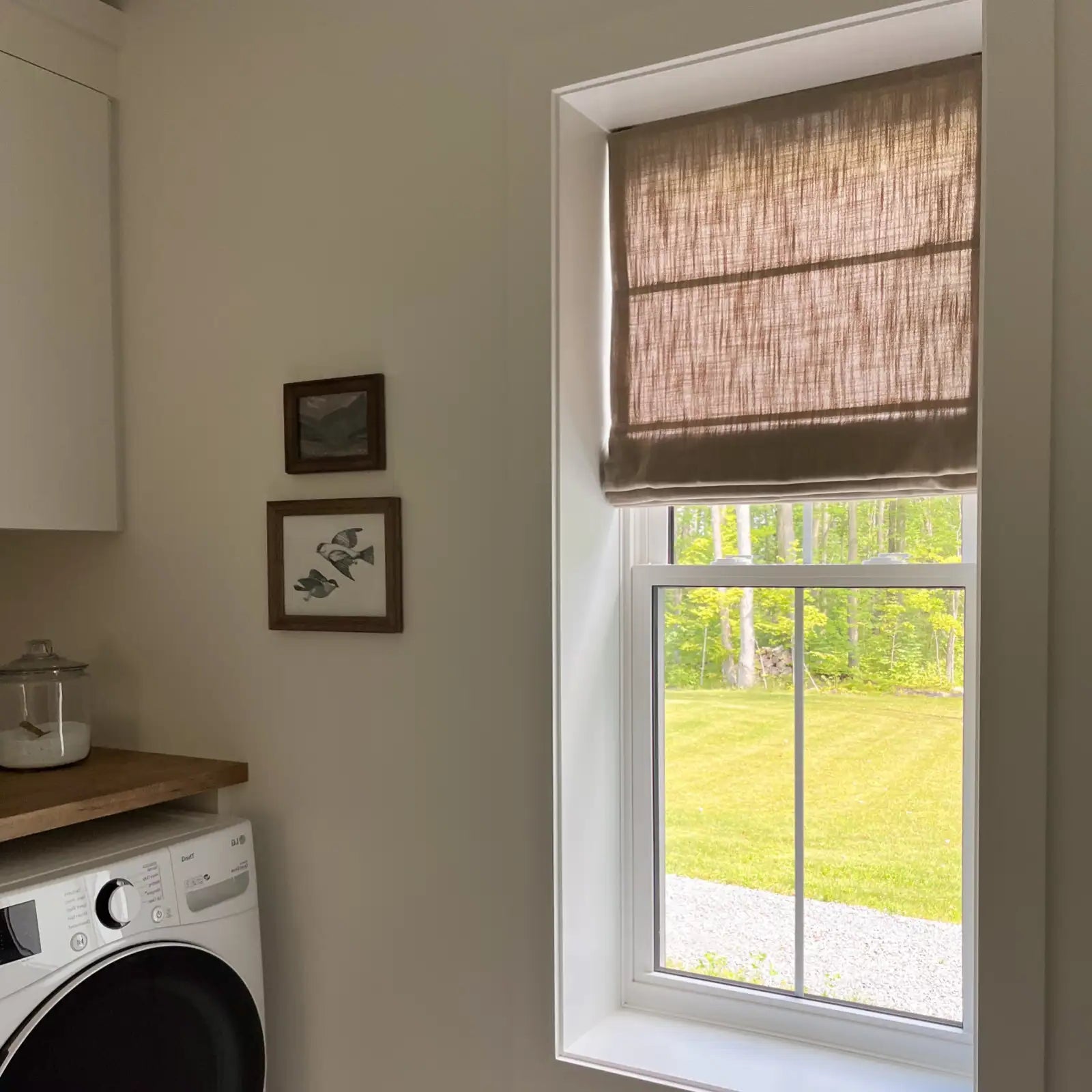 Linen Roman Shade Cordless Window Treatment - Blackout Custom Size for Living Room & Bedroom | Home Decor & Light Control Solution
