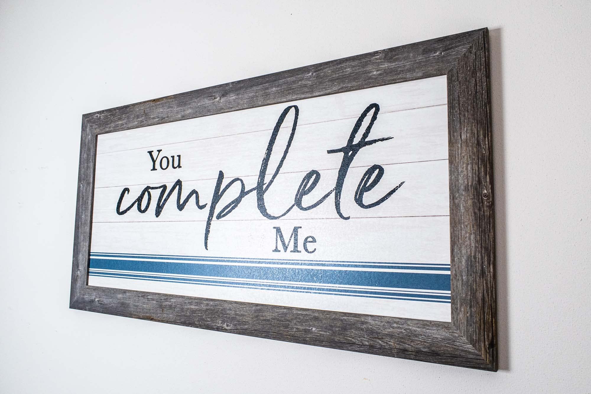You Complete Me Love Sign - Romantic Wedding Bedroom Decor for Couples, Home Wall Art - Perfect for Anniversaries, Valentine's Day & Newlywed Gifts