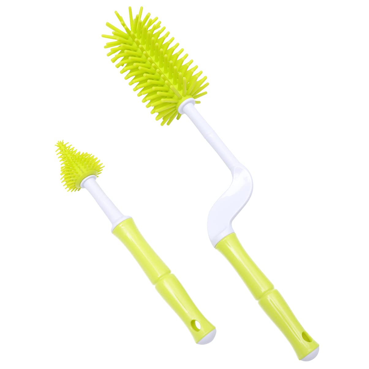 Baluue Silicone Bottle Brush Set - Rotatable Baby Bottle Cleaner with Pacifier Brush, Durable Home Cleaning Brushes for Infant Feeding Bottles (Yellow) | Perfect for Newborn Care, Dishwasher Safe & Easy to Clean