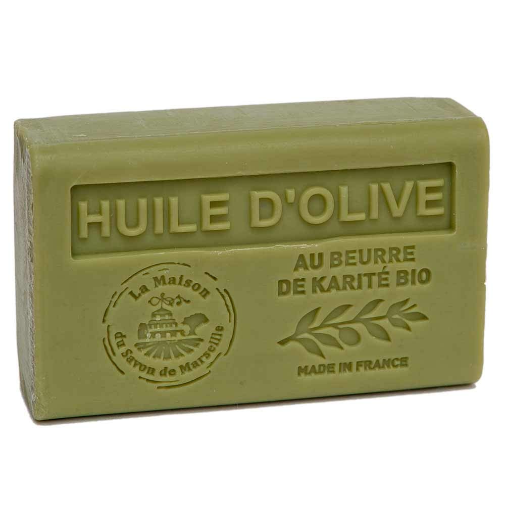 Maison Du Savon De Marseille - Organic Shea Butter French Soap with Olive Oil Scent - 125g Bar for Sensitive Skin & Eco-Friendly Bathing