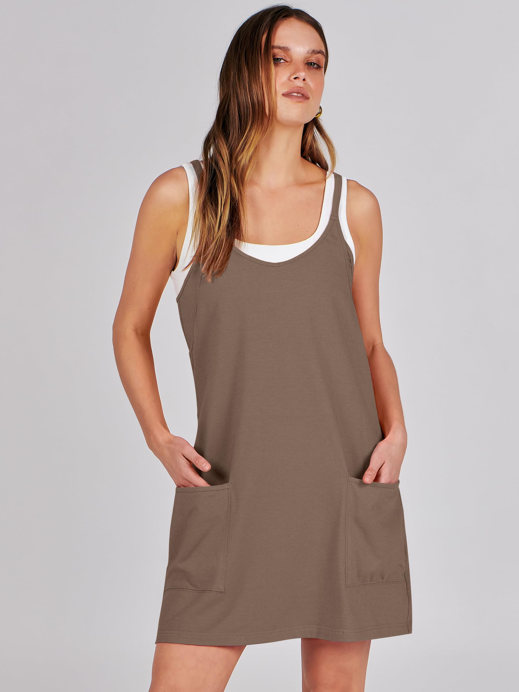 ANRABESS Women's Athletic Dress - Summer Tennis Workout Active Sports Mini Romper with Built-in Shorts | Travel & Vacation Clothes | Perfect for Gym, Running, Yoga and Beach Outings