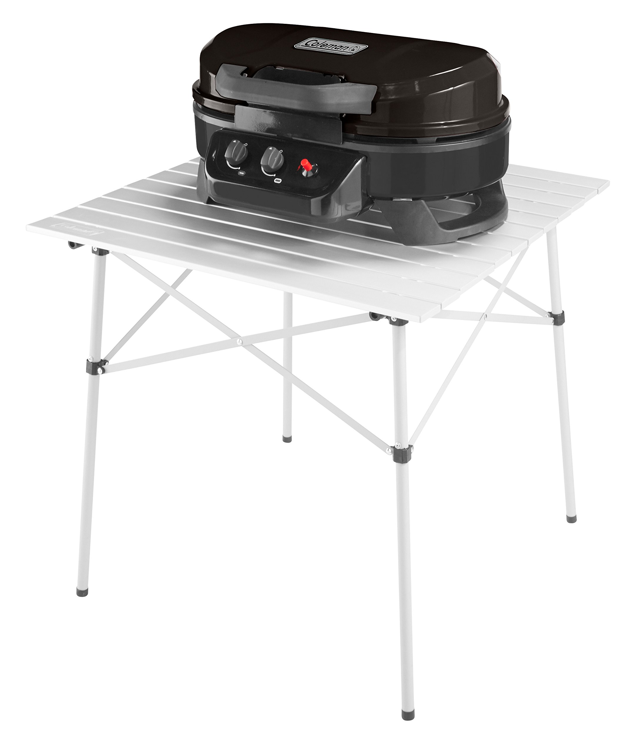 Coleman RoadTrip 225 Portable Tabletop Propane Grill - 2 Adjustable Burners, Instastart Ignition, 11,000 BTUs for Outdoor Cooking | Perfect for Camping, Tailgating, Backyard BBQs, Picnics & Beach Parties