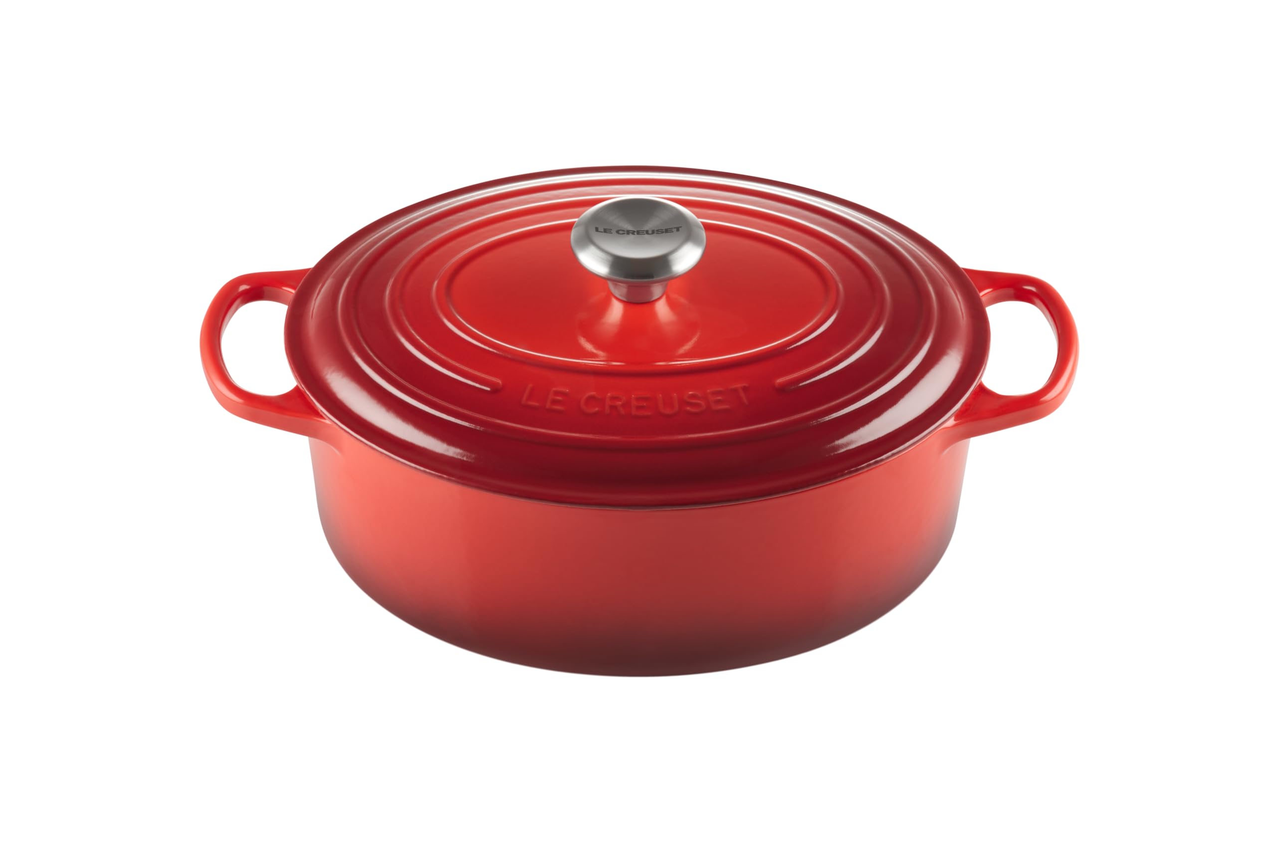 Le Creuset Signature 5-Quart Enameled Cast Iron Oval Dutch Oven - Cerise Red | Premium Cookware for Braising, Stewing & Baking | Perfect for Family Dinners & Holiday Meals