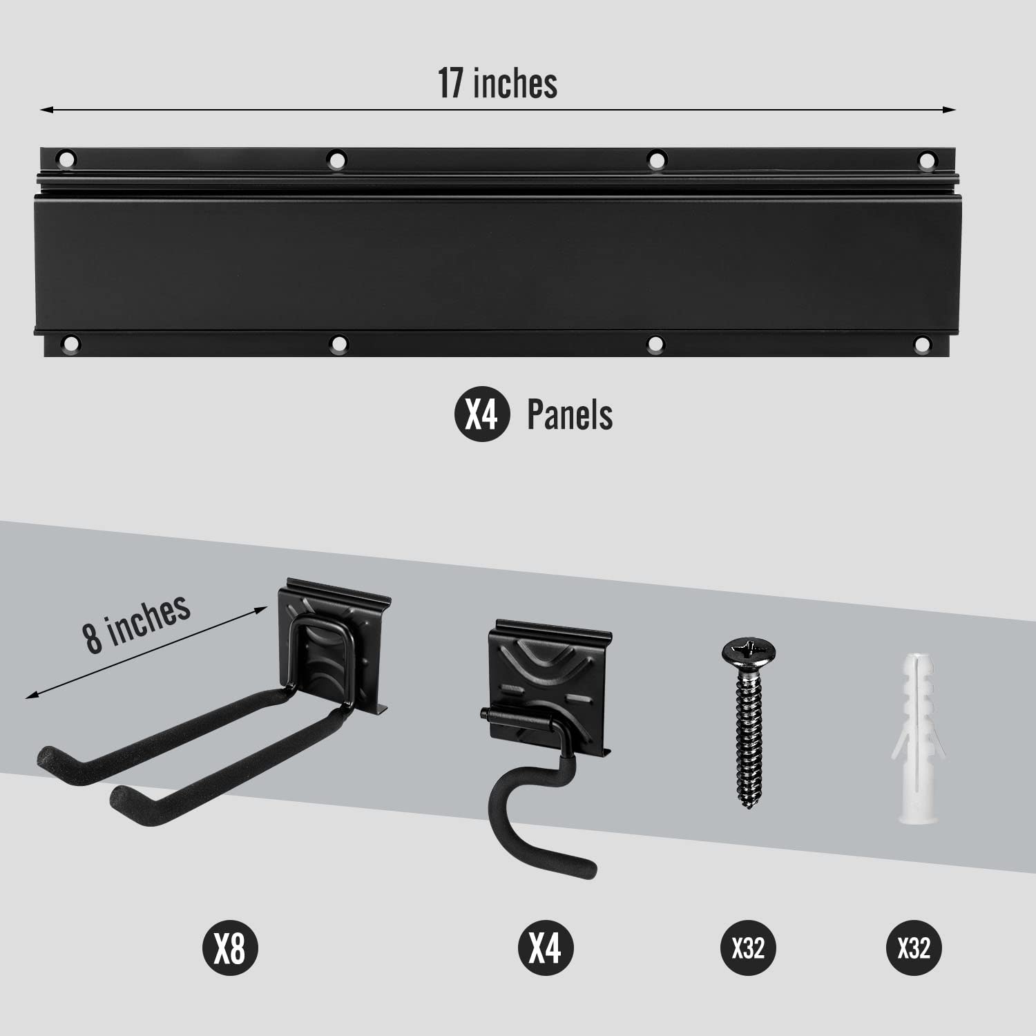 Heavy-Duty Wall Mount Garage Storage Rack Organizer - Extra Wide Panels for Hanging Garden Tools, Shovels, Ladders, Sports Gear, Hoses & Lawn Trimmers | Perfect for Garage, Shed & Yard Organization