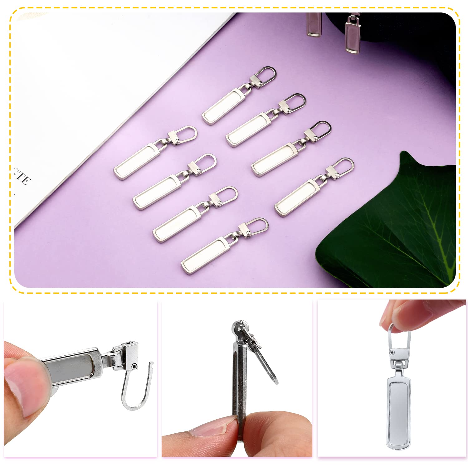10pcs Silver Detachable Metal Zipper Pull Replacement for Small Holes - Perfect for Jackets, Purses, Boots, Jeans, Coats, Suitcases & Dresses | Easy DIY Repair & Fashion Upgrade Accessory