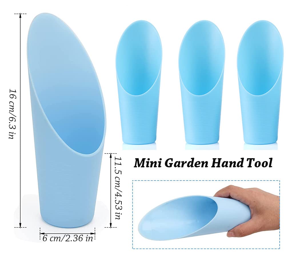 AKOAK 3-Piece Mini Garden Tool Set - Plastic Shovel, Bucket & Cup for Planting, Potting & Plant Care | Perfect for Miniature Gardens, Succulents & Indoor Plants (Random Colors)