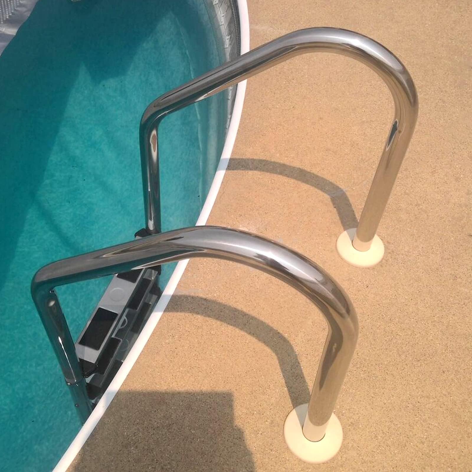 HECASA 3-Step Stainless Steel Swimming Pool Ladder with Anti-Slip Pads - 300LB Weight Capacity for In-Ground Pools - Easy Assembly & Safe Climbing - Indoor/Outdoor Use - Perfect for Backyard, Community, and Vacation Home Pools