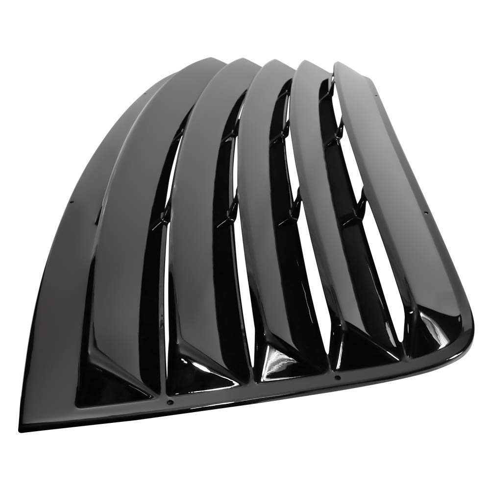 IKON MOTORSPORTS Rear Window Louver for 2008-2023 Dodge Challenger - Gloss Black Painted Cover | Car Accessories | Enhances Style & Sun Protection for Muscle Cars