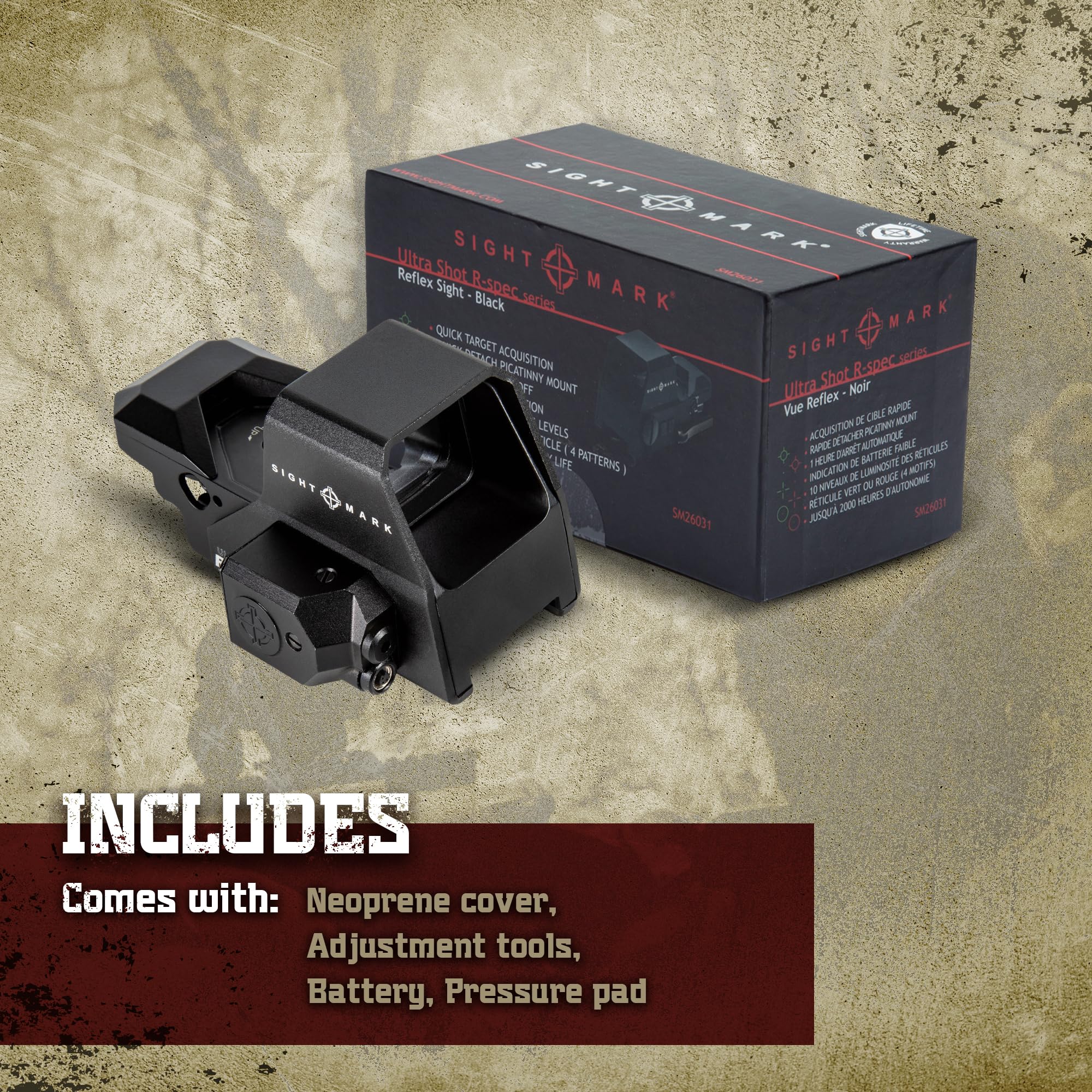 Sightmark Ultra Shot R-Spec Red Dot Sight with Laser | Reflex Sight for Pistols & Rifles | Hunting, Tactical & Home Defense Use