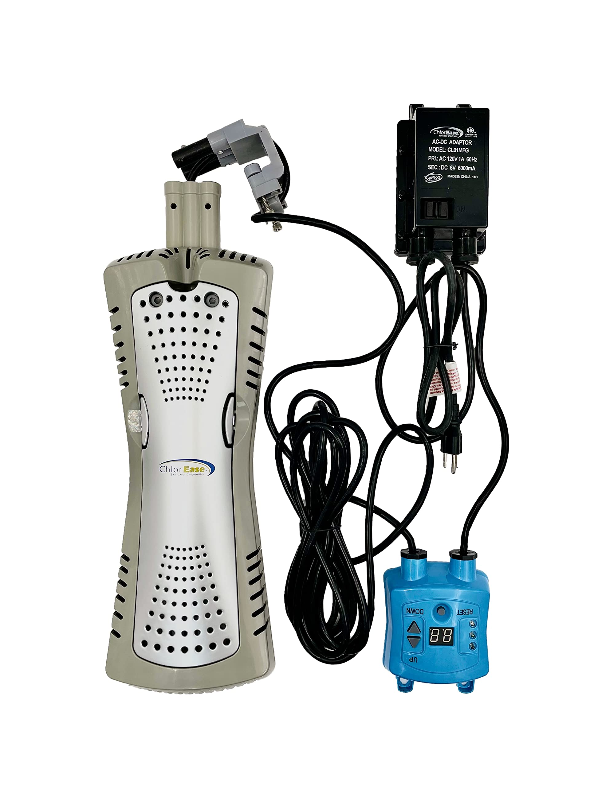 Chlor.ez CL02 Saltwater Chlorinator with LED Status Indicator - Above Ground Pool System for Pools up to 10,000 Gallons | Easy Maintenance, Energy Efficient Salt Chlorination for Clean & Safe Swimming Water