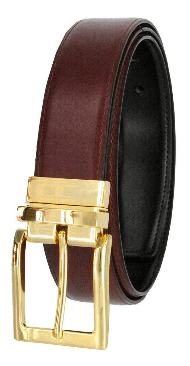 Genuine Leather Reversible Belt for Men - 1-3/8