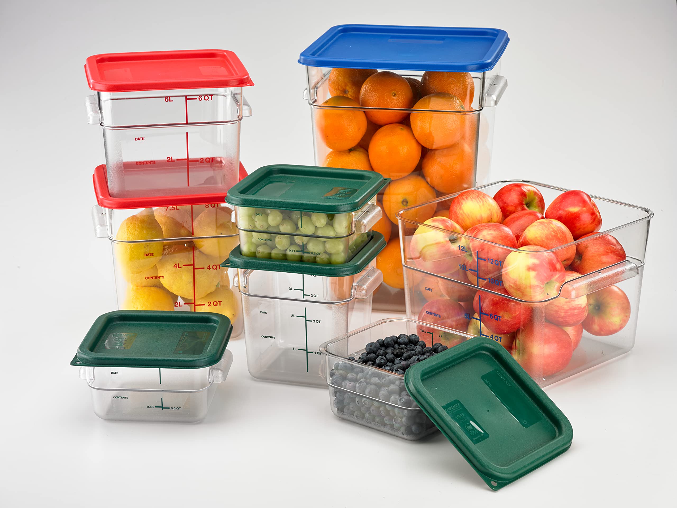 Carlisle 2-Quart Clear Polycarbonate Square Food Storage Container - Stackable Design for Catering, Buffets, Restaurants - Perfect for Meal Prep, Leftovers & Commercial Kitchen Organization