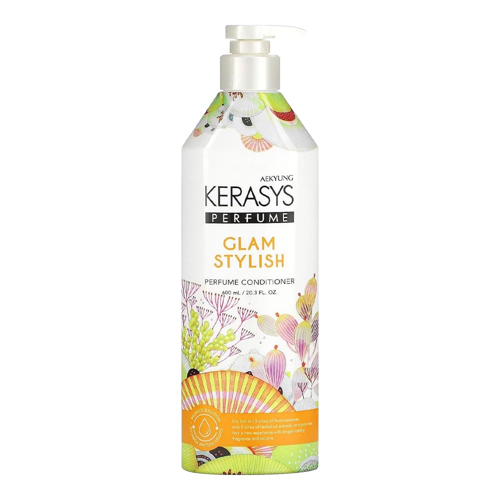 Kerasys Perfume Glam Stylish Hair Conditioner - 20.3 fl oz / 600ml - Moisturizing & Nourishing for Shiny, Smooth Hair - 1 Pack - Perfect for Daily Use, Salon-Quality Results at Home