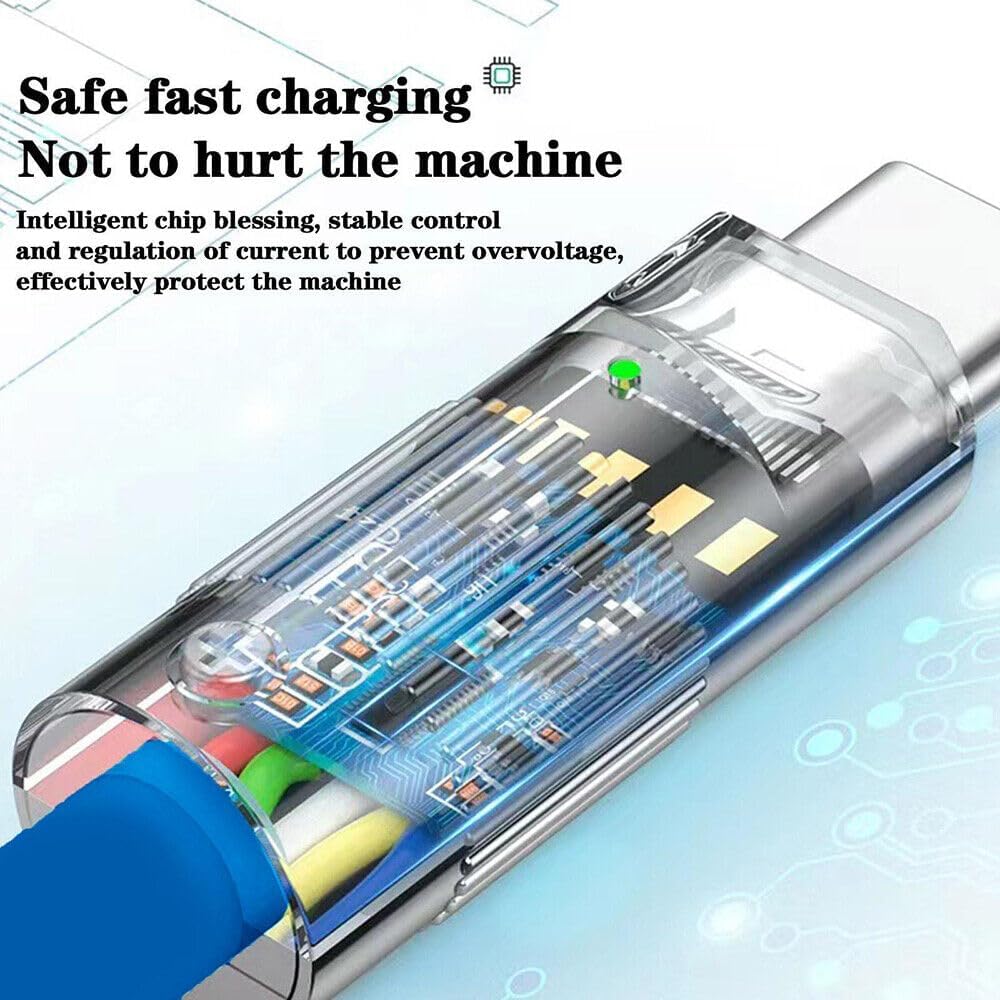 3-in-1 Fast Charging Cable with Lightning/USB-C/Micro USB - Compatible with iPhone 15/14/13, Samsung Galaxy, iPad, Kindle & More - Orange Multi-Port Charger for Home, Office & Travel Accessories
