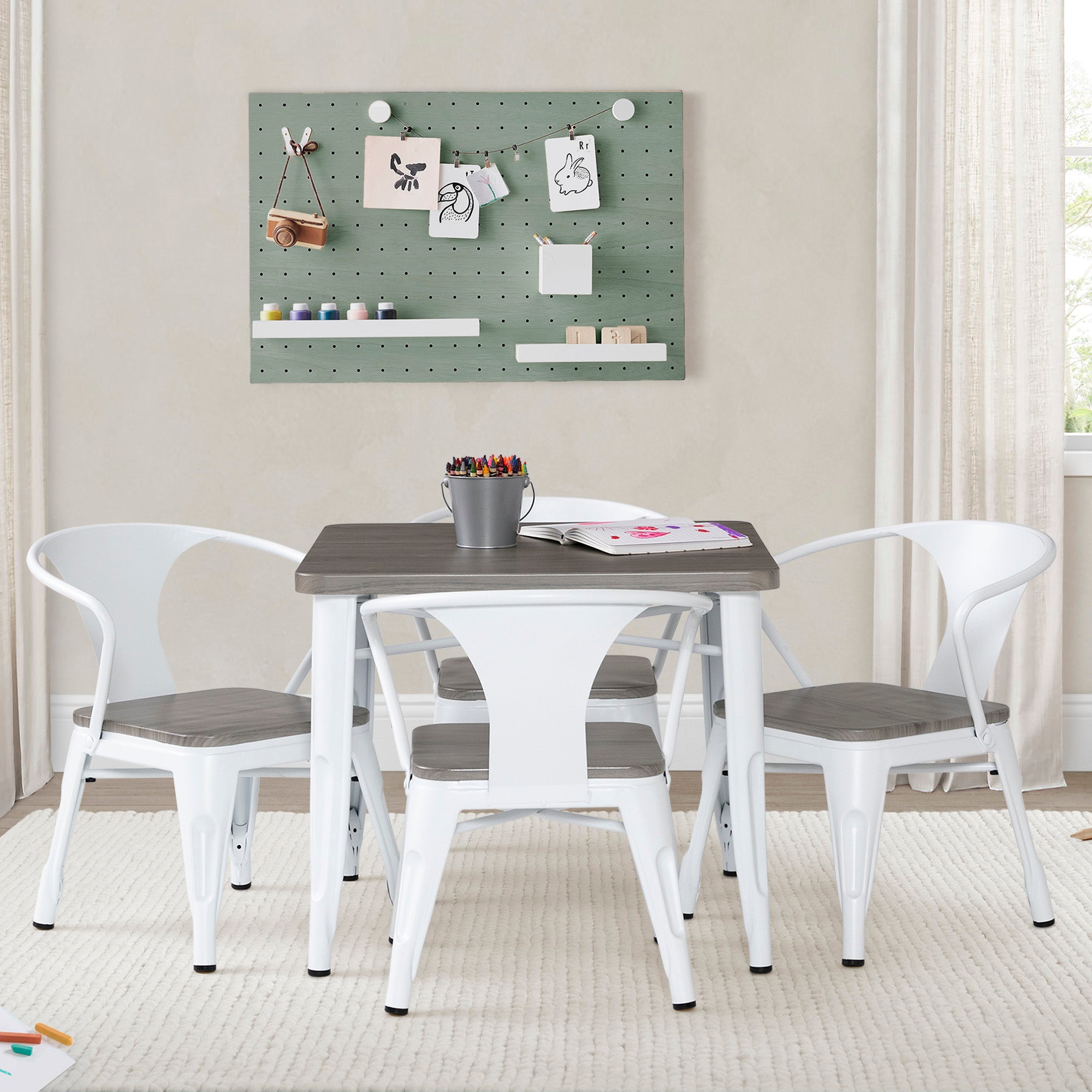 White with Grey Barnboard (153)