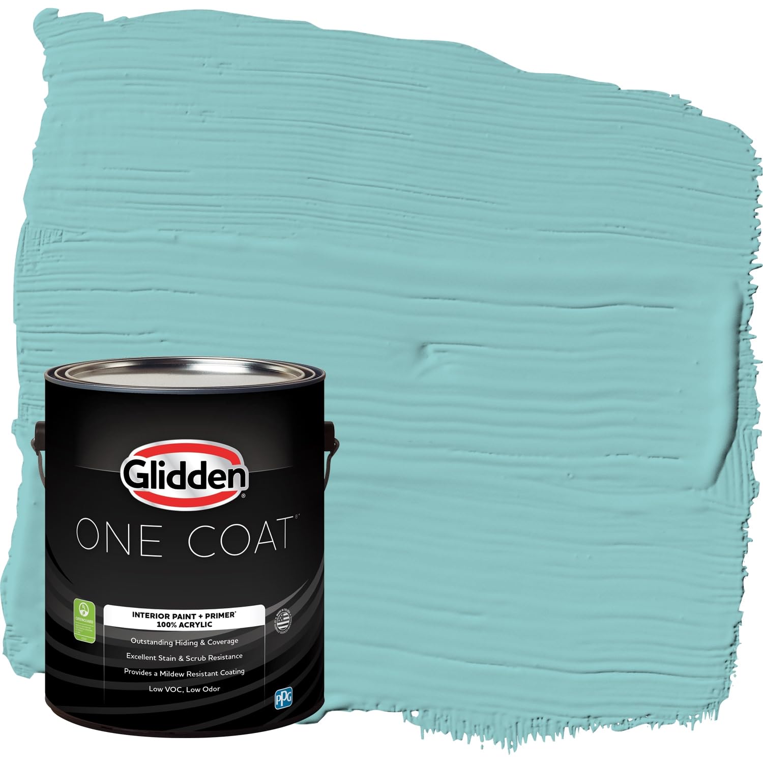 Glidden Interior Paint + Primer - Teal/Aqua Fiesta, One Coat Coverage, Flat Finish, 1 Gallon - Perfect for Living Rooms, Bedrooms & Home Decor Projects