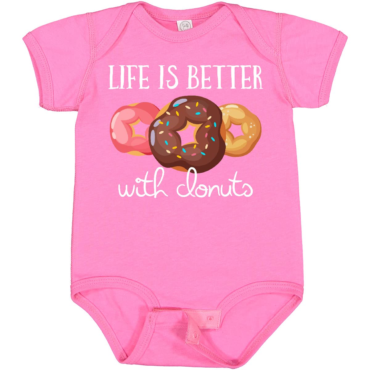 Inktastic Life is Better with Donuts Baby Bodysuit - Cute Donut-Themed Onesie for Infants & Toddlers - Perfect for Birthday Parties, Photo Shoots & Everyday Wear