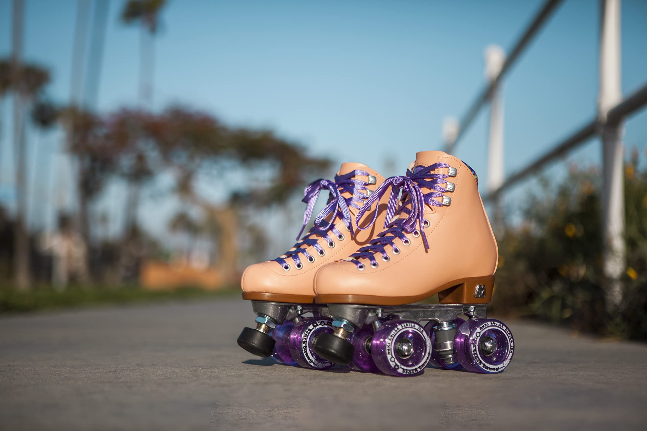 Moxi Beach Bunny Roller Skates for Women - Stylish Outdoor & Indoor Quad Skates with Cushioned Boots for Rink, Park, and Beach Skating