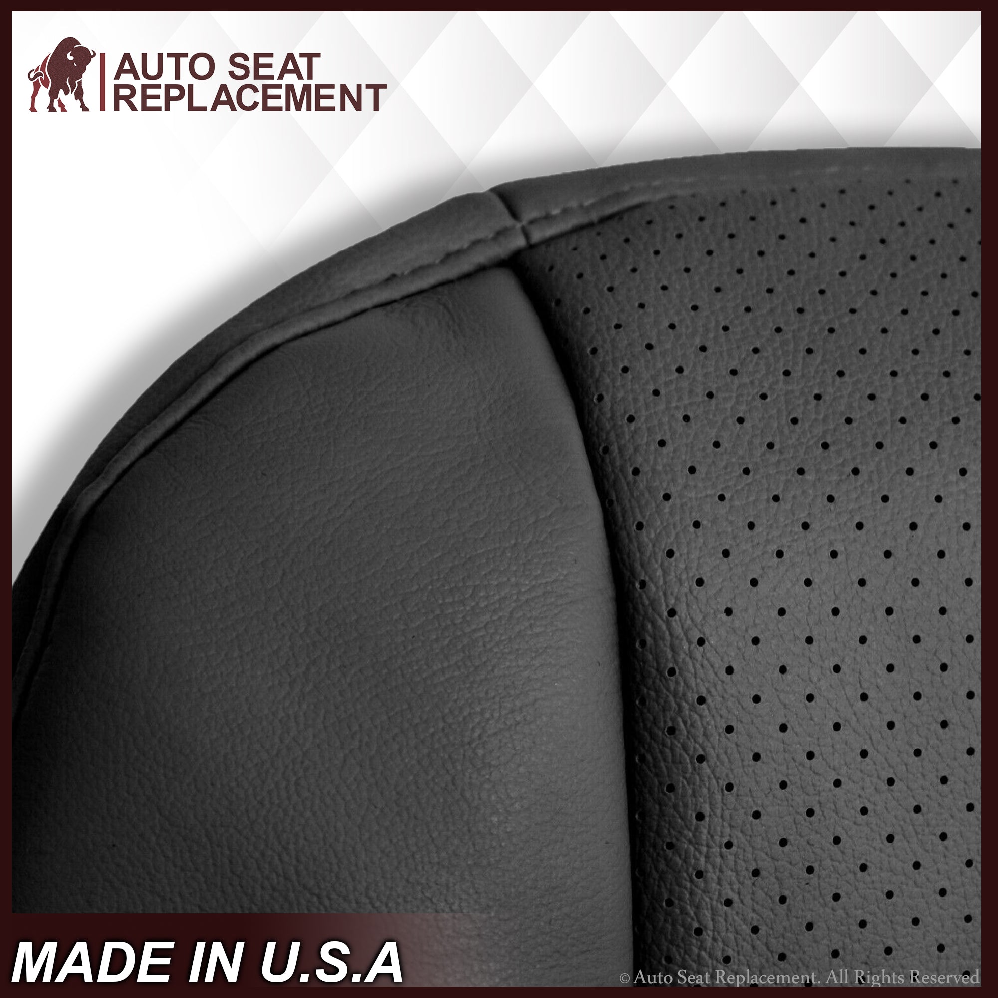 2005-2008 Acura TL Driver Side Bottom Seat Cover - Genuine Black Leather or Premium Vinyl Replacement - Perfect for Car Interior Protection & Comfort Upgrade