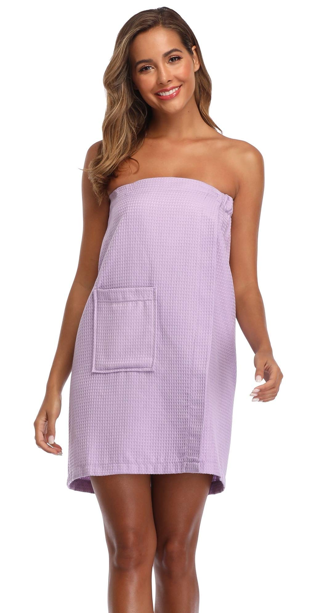 Old-Times Women's Waffle Bath Robe - Soft Terry Cloth Spa Robe with Adjustable Belt - Cozy Shower Robe for Relaxation, Bathroom, and Home Lounging
