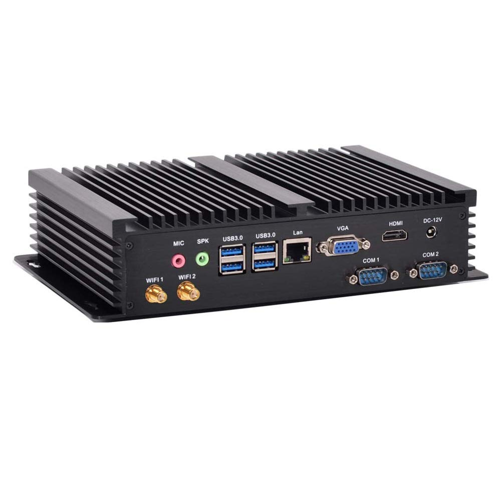 Fanless Industrial Computer with Intel Core i7-1255U, 32GB RAM, 1TB SSD - Mini PC for Harsh Environments | Windows 11/Linux Ubuntu | 4xUSB 3.0, 3xUSB 2.0, RS232, HDMI, VGA, WiFi | Ideal for Factory Automation, Digital Signage & Edge Computing