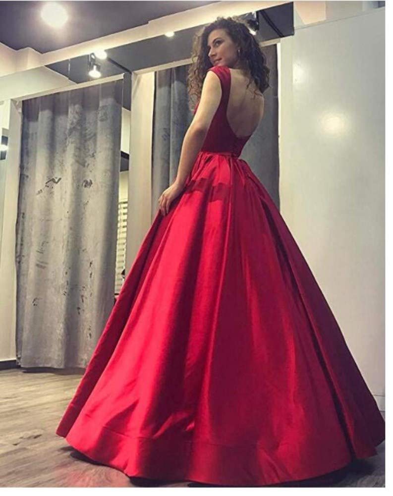 Elegant Women's Sleeveless Satin Evening Gown with Round Neck - Perfect for Prom, Cocktail Parties & Formal Events