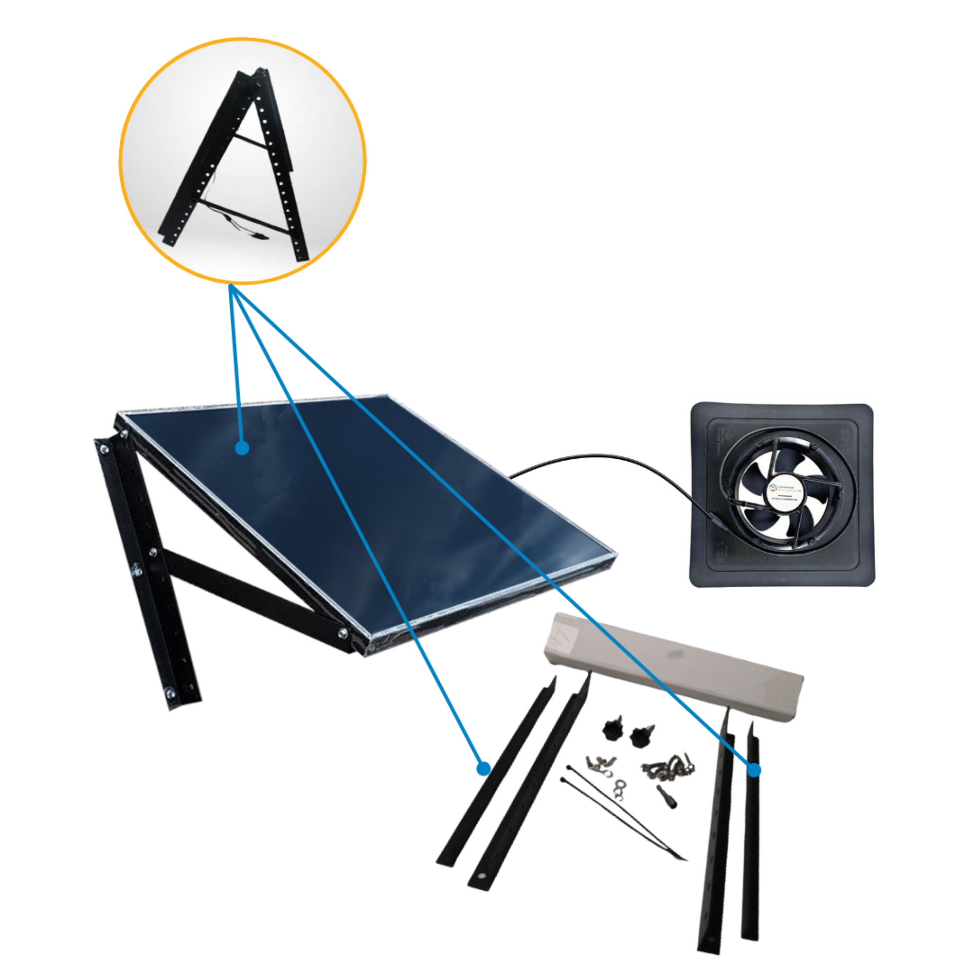 iSolar 50W108 FLEX Modular Solar Attic Fan - High Efficiency Solar Powered Ventilation System for Home Roof & Attic Cooling | Energy Saving & Easy Retrofit Installation | Perfect for Hot Climates & Home Ventilation Needs