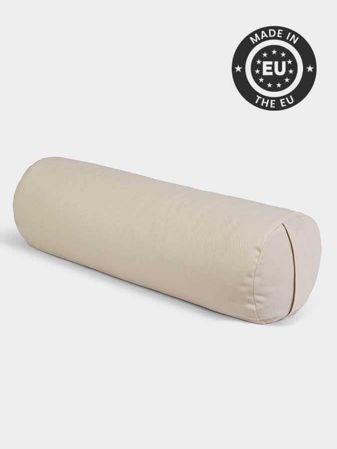Organic Buckwheat Yoga Bolster Pillow - EU Certified for Meditation, Yoga & Relaxation - Perfect for Home, Studio & Travel Use