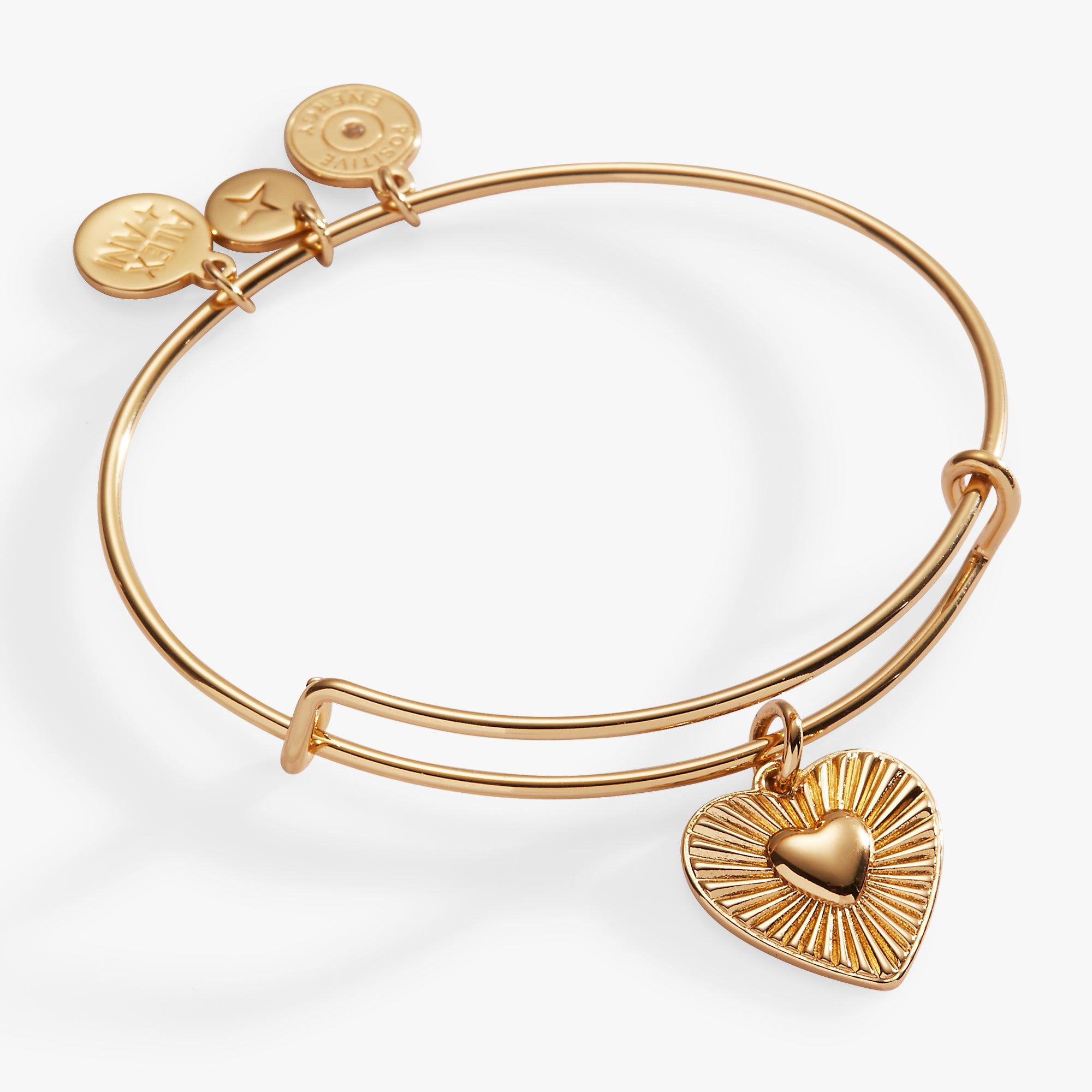 Heartburst Charm Bangle Bracelet for Women - Elegant Gold Plated Heart Pendant Jewelry Gift for Valentine's Day, Anniversary & Special Occasions