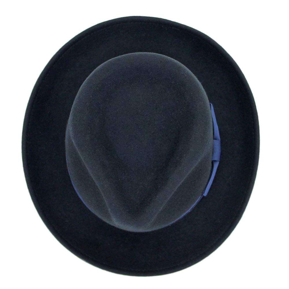 Wool Crushable Fedora Hat - Black, Grey, Navy, Brown for Outdoor & Travel