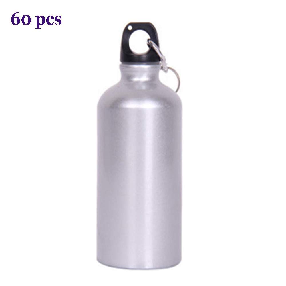 60pcs 500ml Sublimation Blank Aluminum Sports Water Bottles - Customizable Heat Press Printing Water Bottles for Gym, Hiking & Outdoor Activities