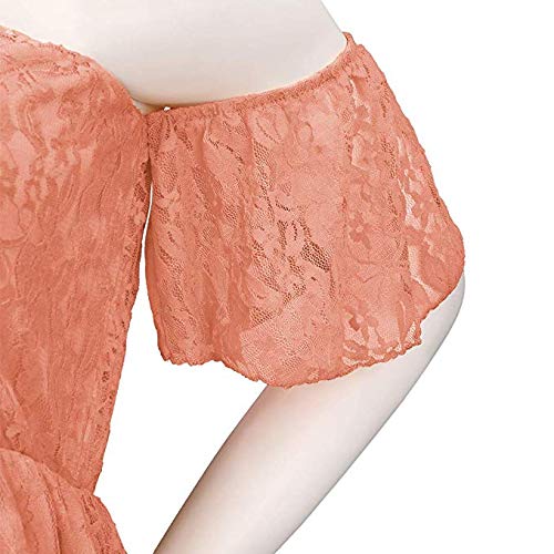 Sicily Women's Lace Off-Shoulder Long Maternity Dress for Pregnancy Photoshoot, Baby Shower & Special Occasions