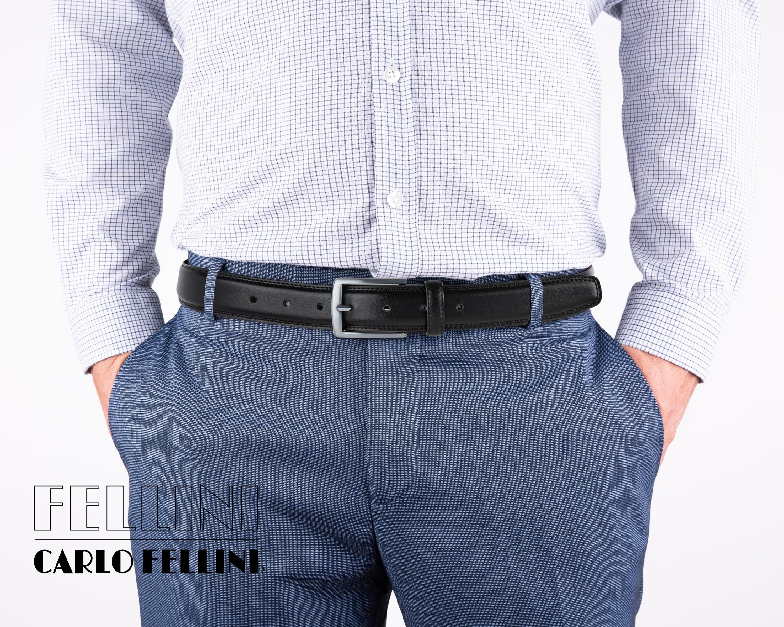 Premium Men's Dress Belt - 100% Genuine Cow Leather Handmade Belt for Business & Formal Wear - Durable & Stylish Accessory for Office, Wedding & Special Occasions