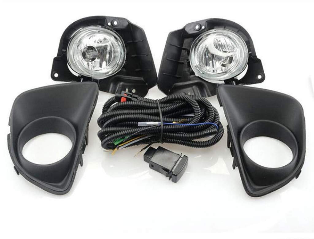 2007-2011 MAZDA 2 Clear Front Fog Light Replacement Lamps - Complete Assembly Kit (Pair) - Perfect for Night Driving & Bad Weather Visibility