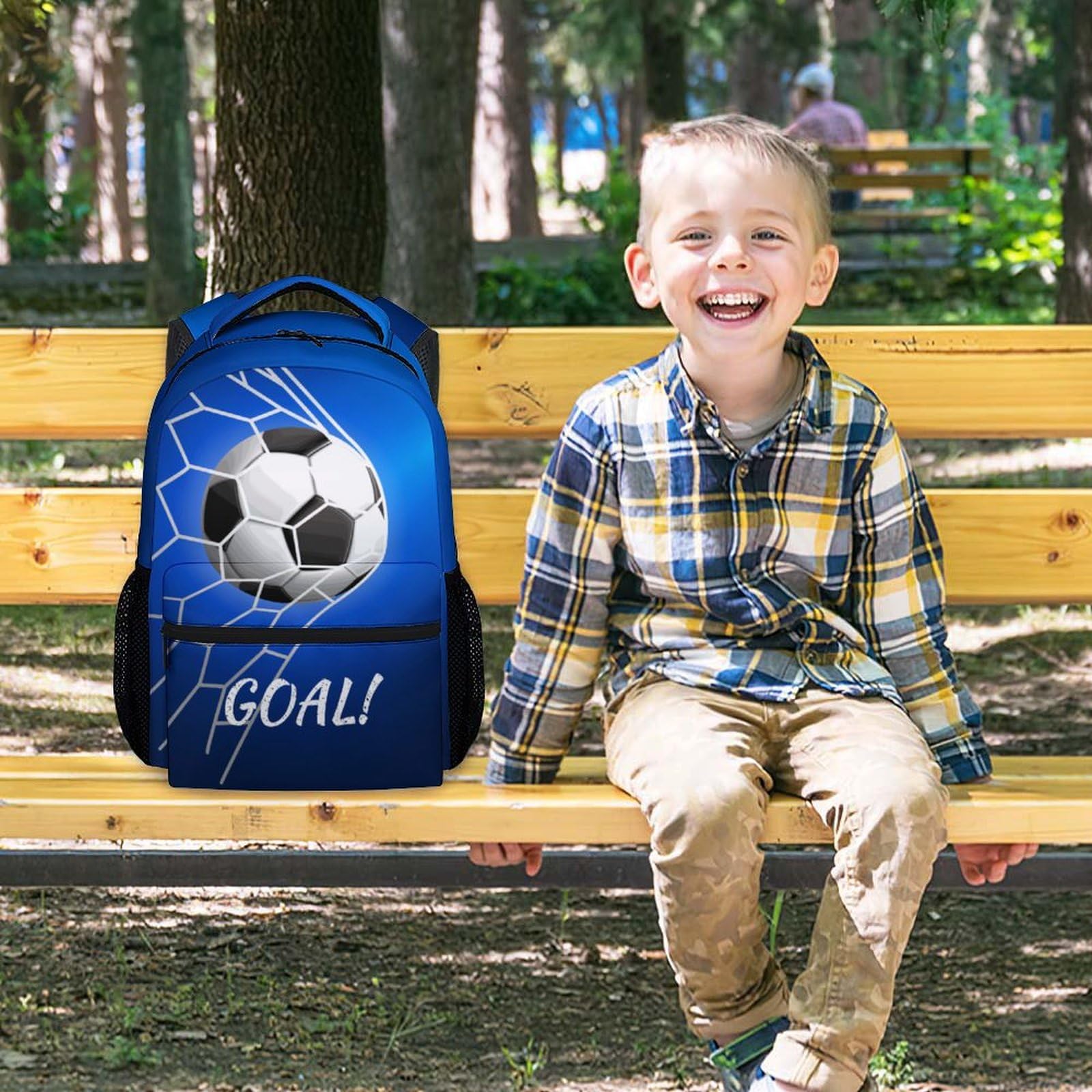 17 Inch Soccer Themed Backpack for Boys & Girls - Durable School Bookbag for Elementary & Middle School Students - Perfect for Sports, Travel & Daily Use