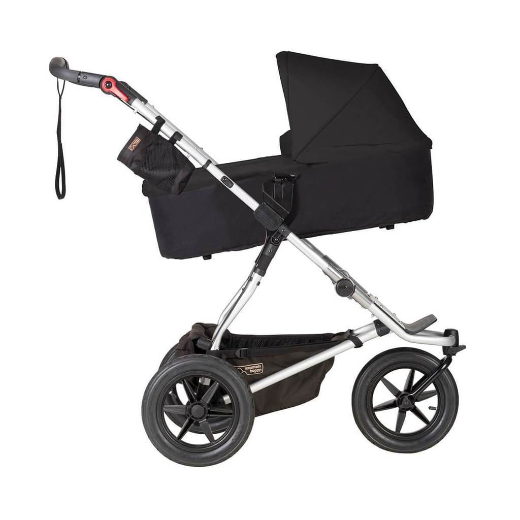 Mountain Buggy UJ Terrain Plus One Carrycot - Black Stroller for Newborns | Perfect for Outdoor Adventures, City Walks & Travel with Baby