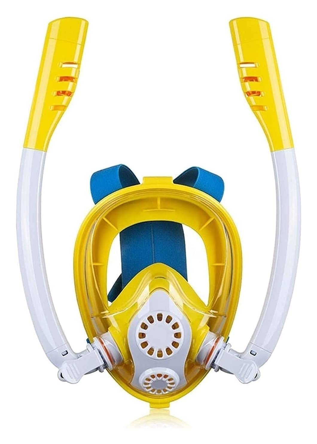 Kids Scuba Diving Mask - Full Face Anti-Fog Snorkeling Mask for Children | Underwater Swimming, Spearfishing & Snorkeling | Yellow Diving Gear for Pool, Beach & Ocean Adventures