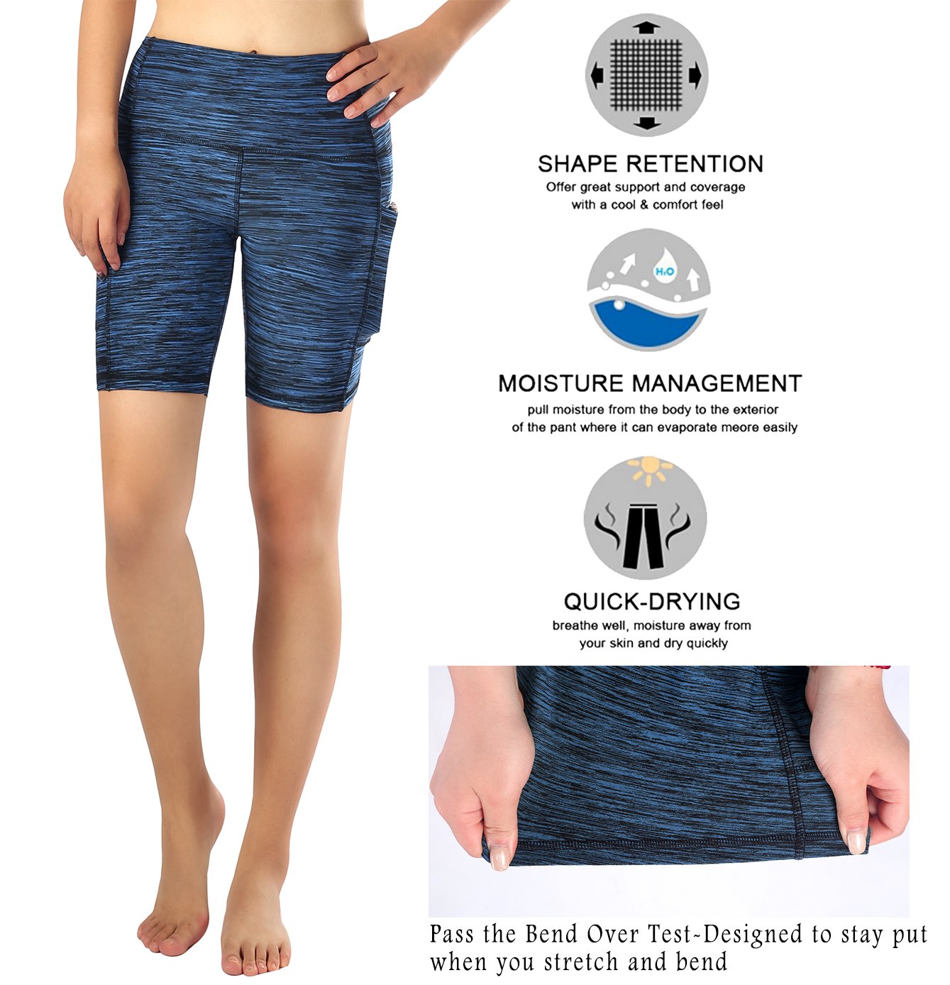 Flatik Women's Yoga Running Shorts - High Waisted Workout Shorts for Women, Breathable Athletic Shorts for Yoga, Gym, Running & Exercise - Perfect for Fitness, Lounge & Active Lifestyle