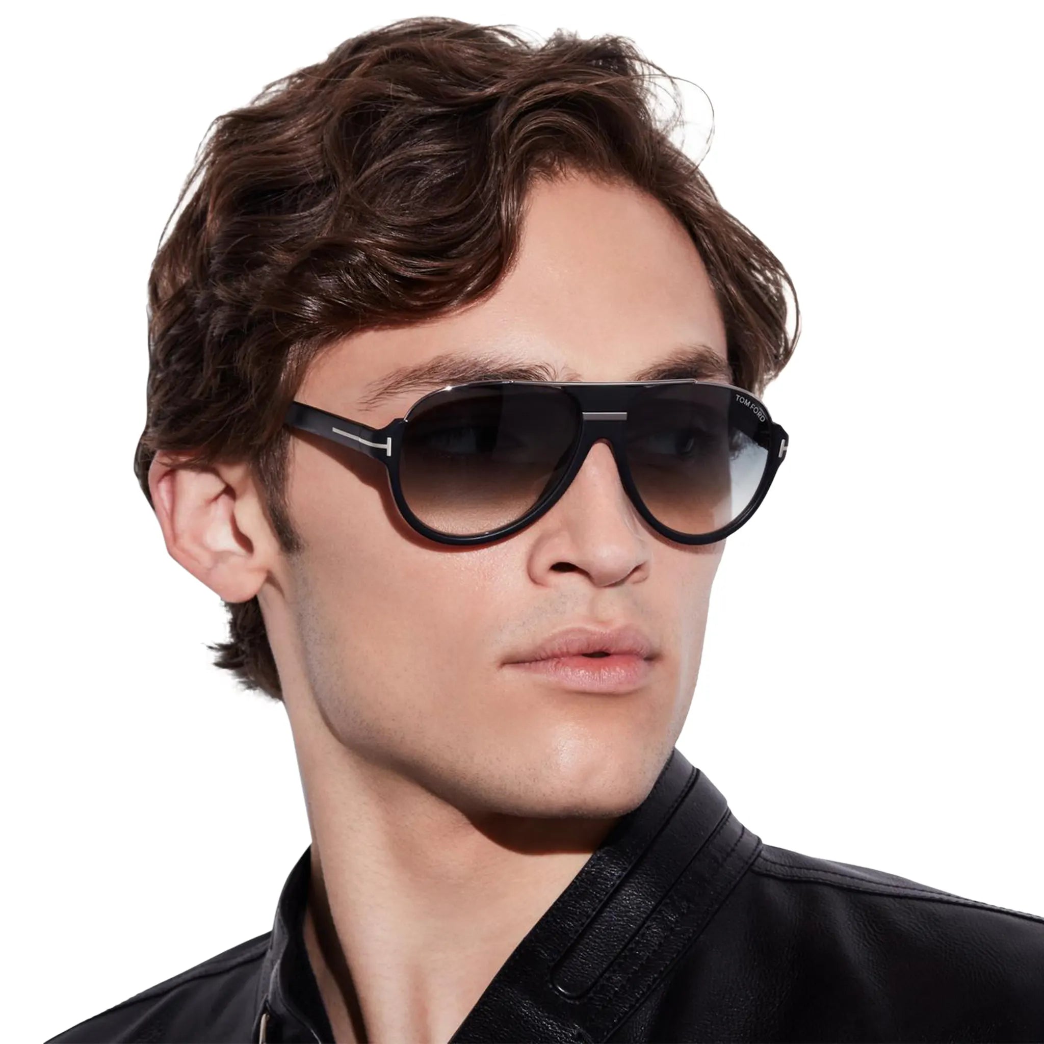 Tom Ford Dimitry FT0334 02W 59 Black Blue Polarized Sunglasses for Men - UV Protection, Luxury Fashion Shades for Driving, Beach & Outdoor Activities