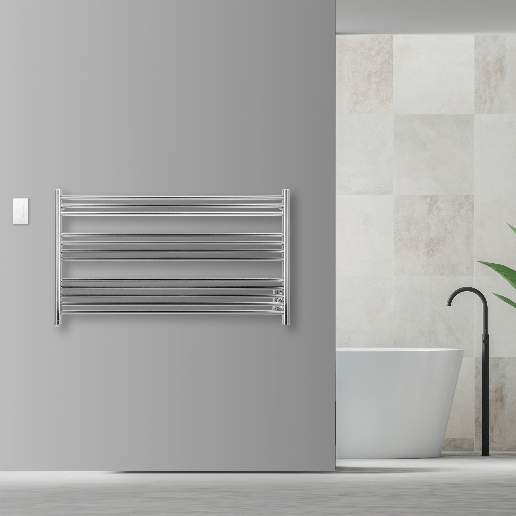 Ancona Amplia Dual 12 Bar Hardwired & Plug-in Chrome Towel Warmer with WiFi Timer - Perfect for Bathrooms, Spas & Luxury Homes