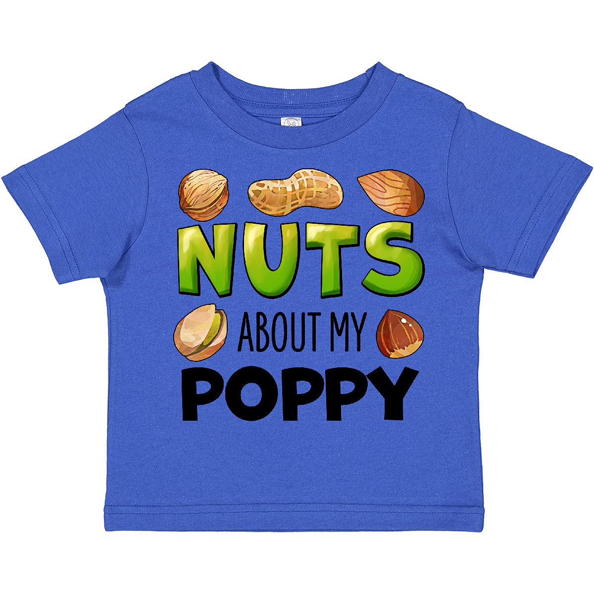 Inktastic Nuts About My Poppy Peanut Almond Pistachio Toddler T-Shirt - Cute Graphic Tee for Kids - Perfect for Family Outings, Playdates & Casual Wear