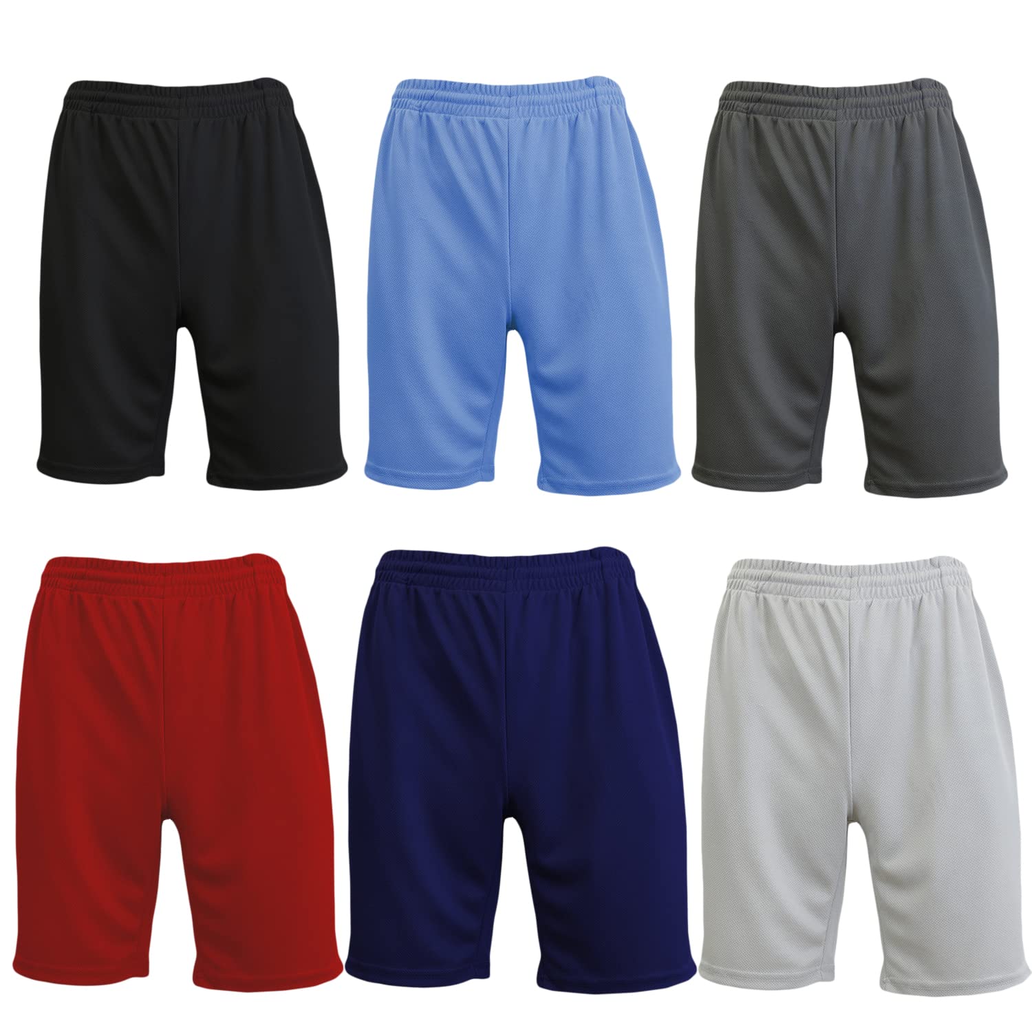 Harvic Men's Quick Dry Mesh Athletic Shorts with Pockets - 6 Pack Performance Workout Shorts for Running, Gym & Outdoor Sports