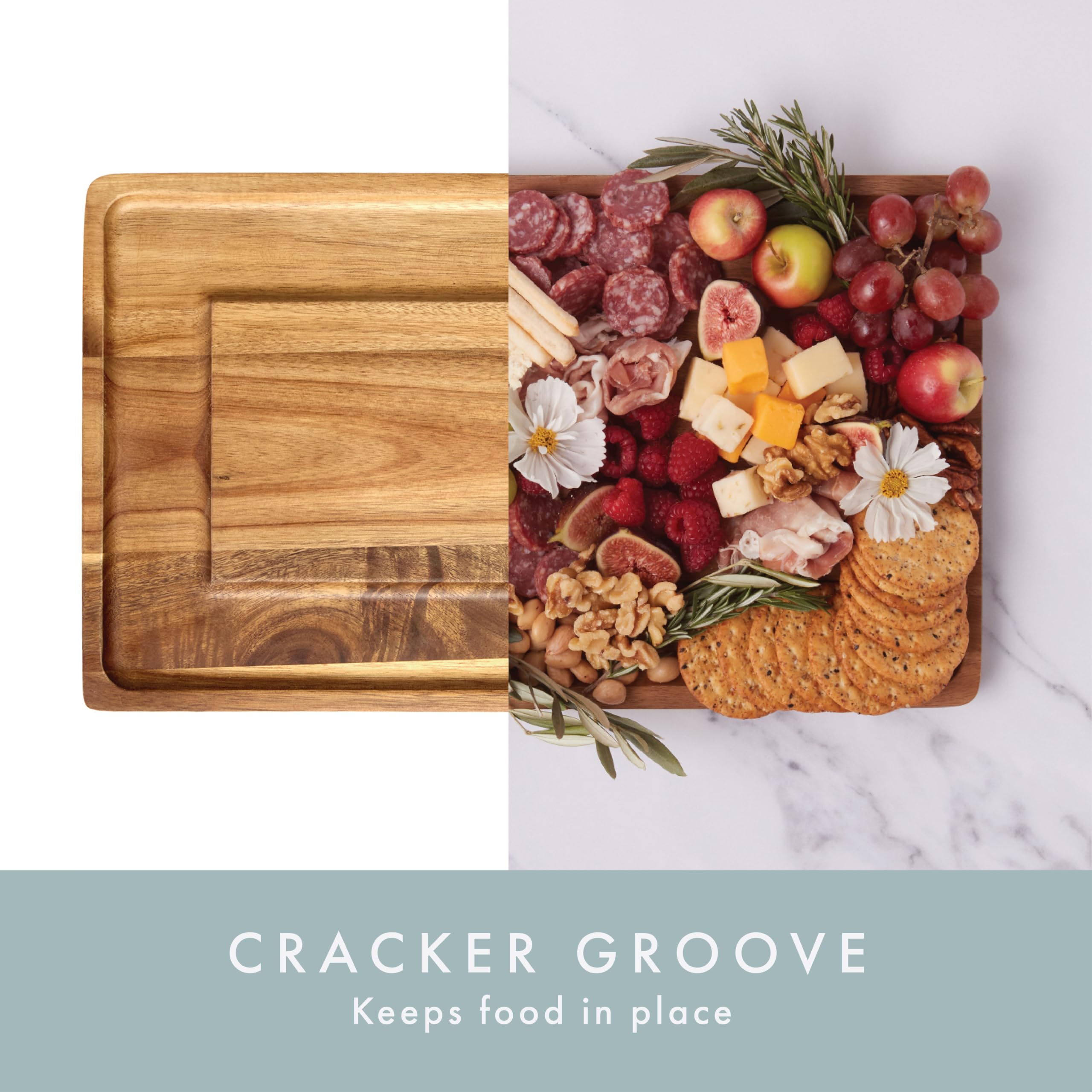 Premium Acacia Wood Charcuterie Board Set - 11-Piece Serving Tray with Side Handles, Cheese Knives & Bowls - Perfect for Wine Parties, Cheese Platters & Entertaining Gifts