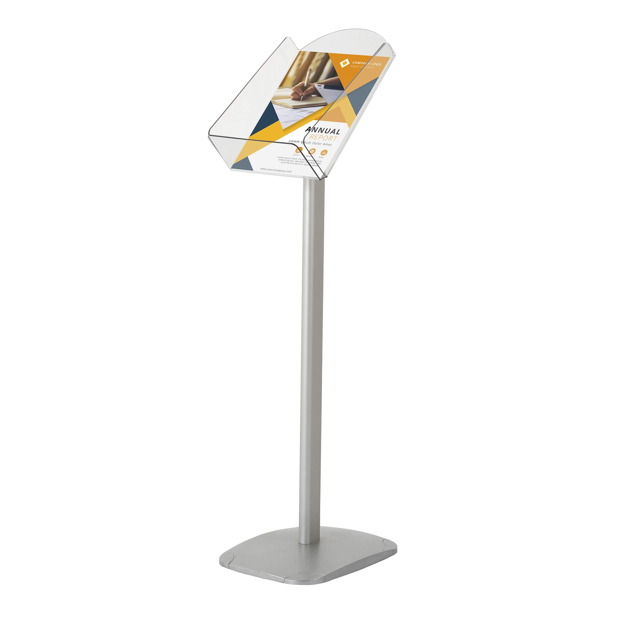 Acrylic A4 Brochure Holder with Aluminum Frame - DIN A4 Poster Display Stand for Offices, Restaurants & Events - Decorative Leaflet & Flyer Storage Solution