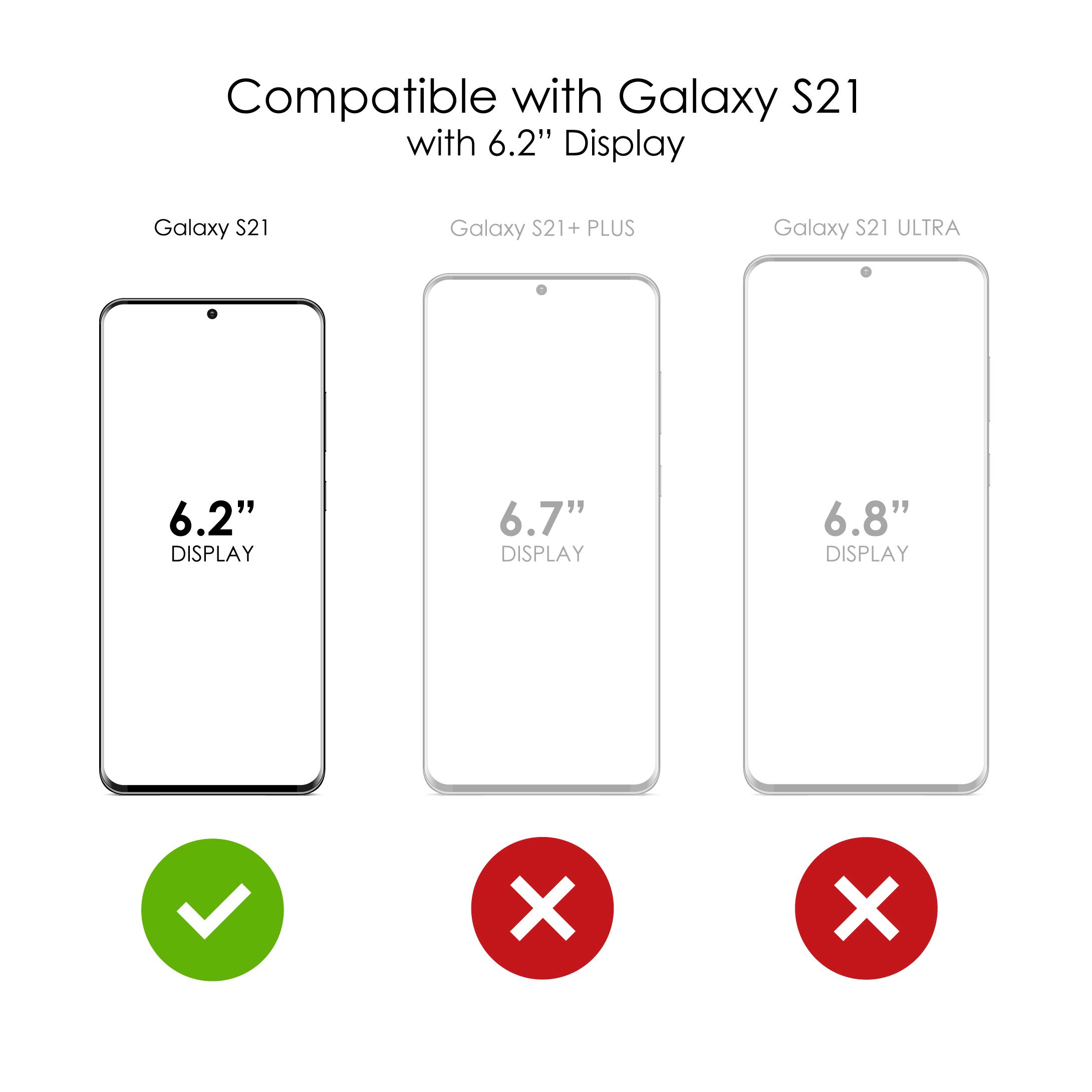 Premium Clear Shockproof Hybrid Case for Samsung Galaxy S21 5G (6.2 Inch) - Durable TPU Bumper & Acrylic Back with Tempered Glass Screen Protector - 6 Pack Set - Perfect for Outdoor Activities, Travel & Daily Protection