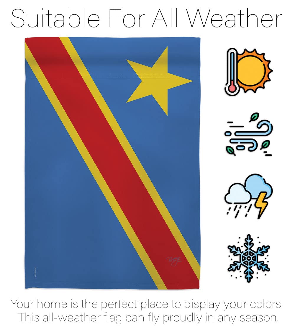 DR Congo National Flag 28x40in with Pole - House & Garden Decor